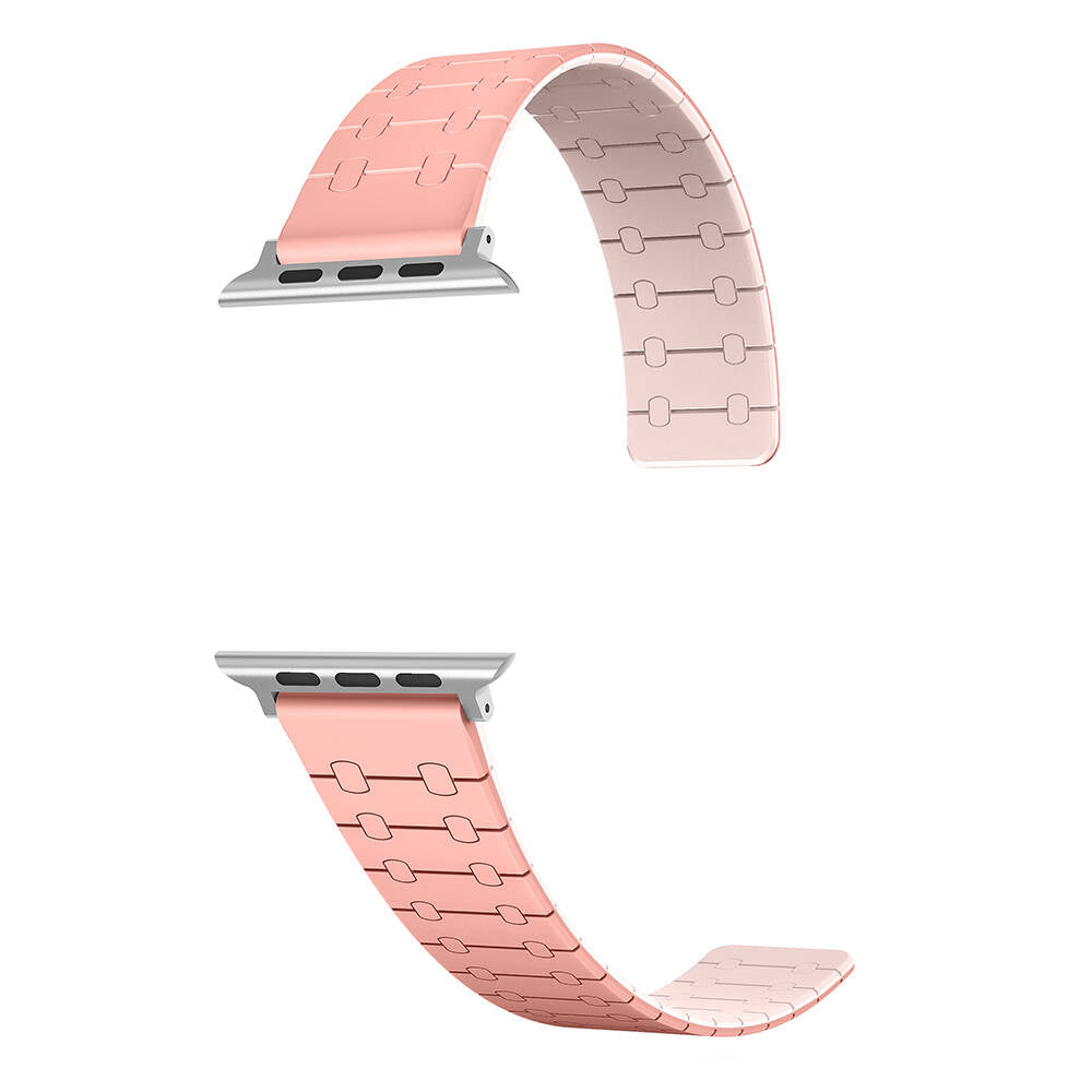 Apple Watch Ultra 49mm Zore KRD-111 Çizgili Desenli Silikon Kordon Pembe