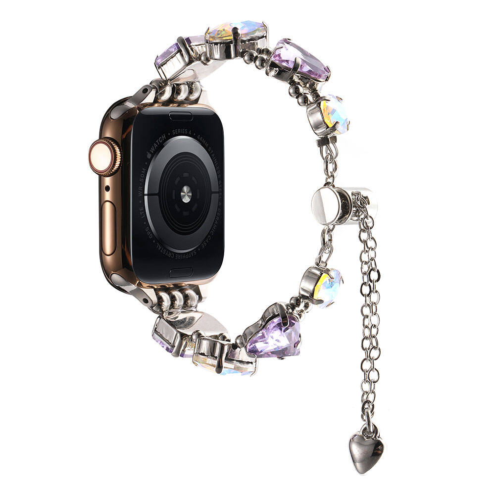 Apple Watch Ultra 49mm Zore KRD-115 Renkli Taş Tasarımlı Kordon Colorful