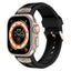 Apple Watch Ultra 49mm Zore KRD-117 Hava Alabilen Delikli Metal Süslemeli Desenli Silikon Kordon Titanyum-Turuncu