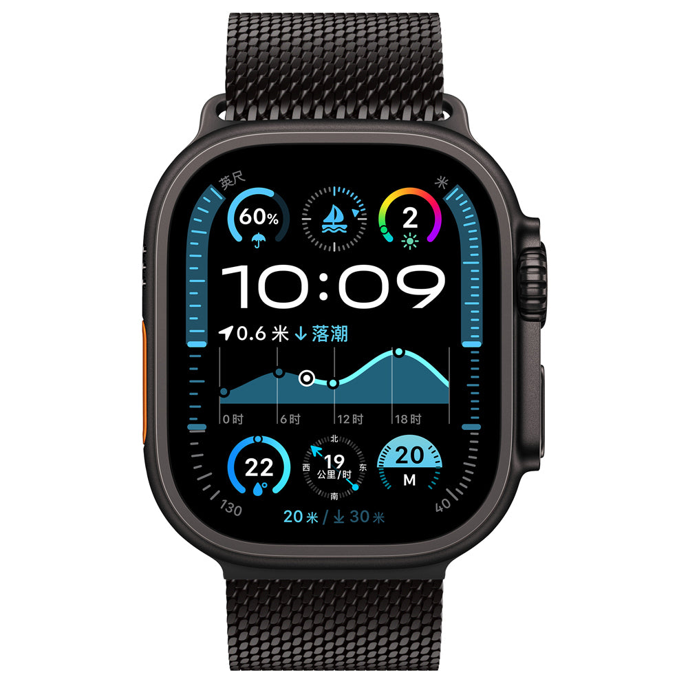Apple Watch Ultra 49mm Zore KRD-121 Metal Hasır Kordon Siyah