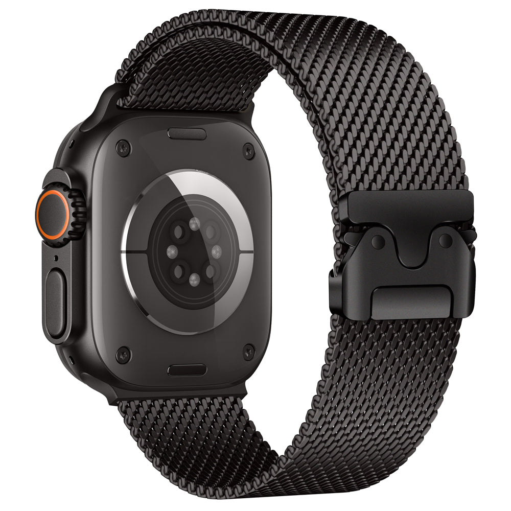 Apple Watch Ultra 49mm Zore KRD-121 Metal Hasır Kordon Siyah