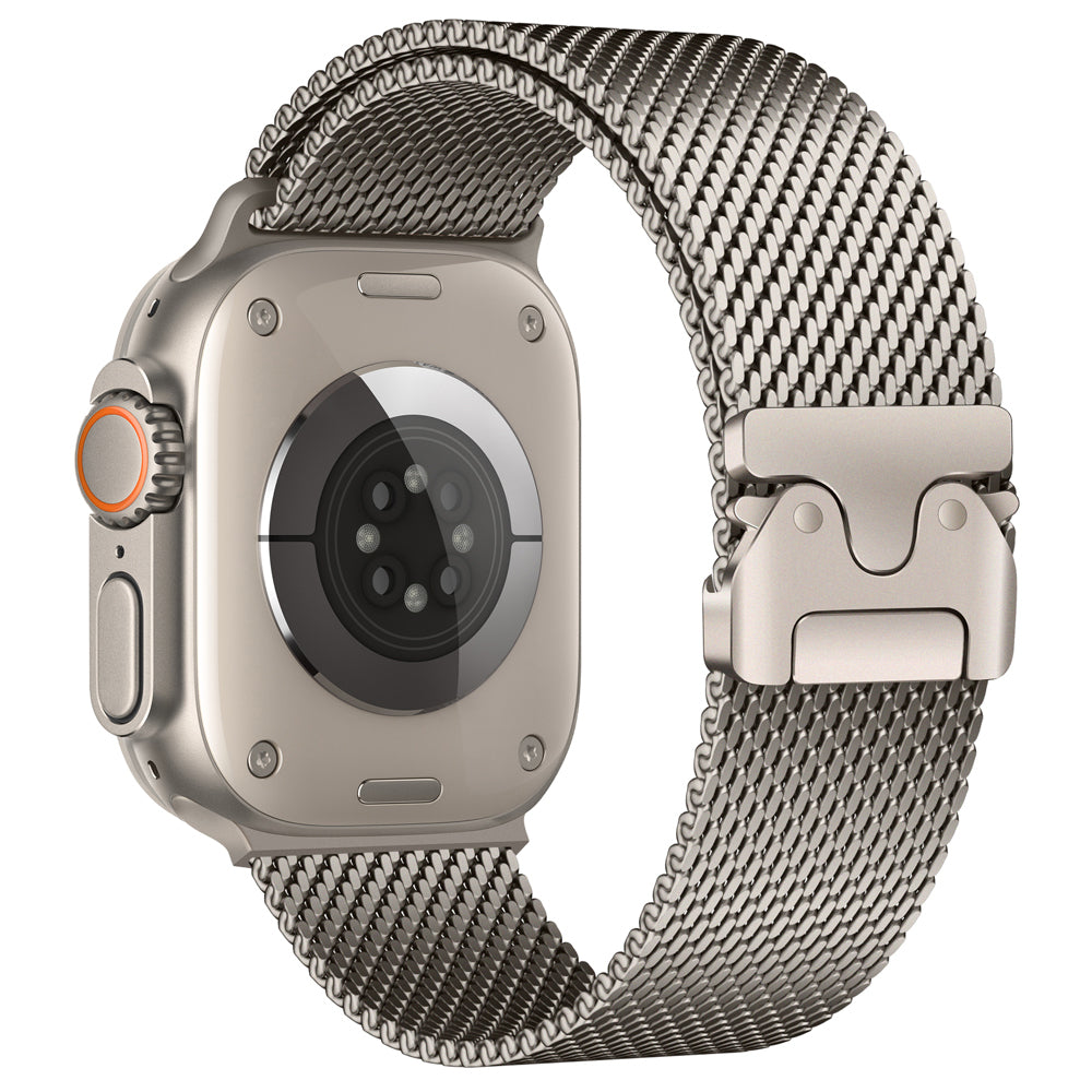 Apple Watch Ultra 49mm Zore KRD-121 Metal Hasır Kordon Pembe