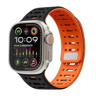Apple Watch Ultra 49mm Zore KRD-124 Silikon Kordon Strap Kayış Turuncu-Gri