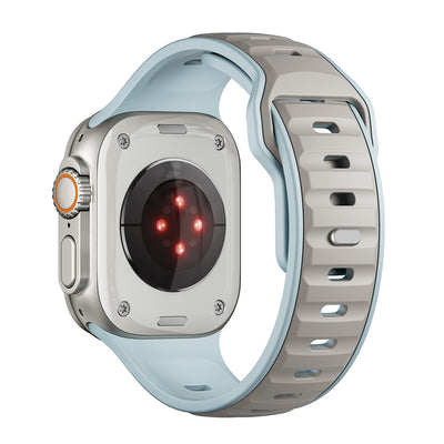 Apple Watch Ultra 49mm Zore KRD-135 Silikon Kordon Strap Kayış Açık Mavi-Gri