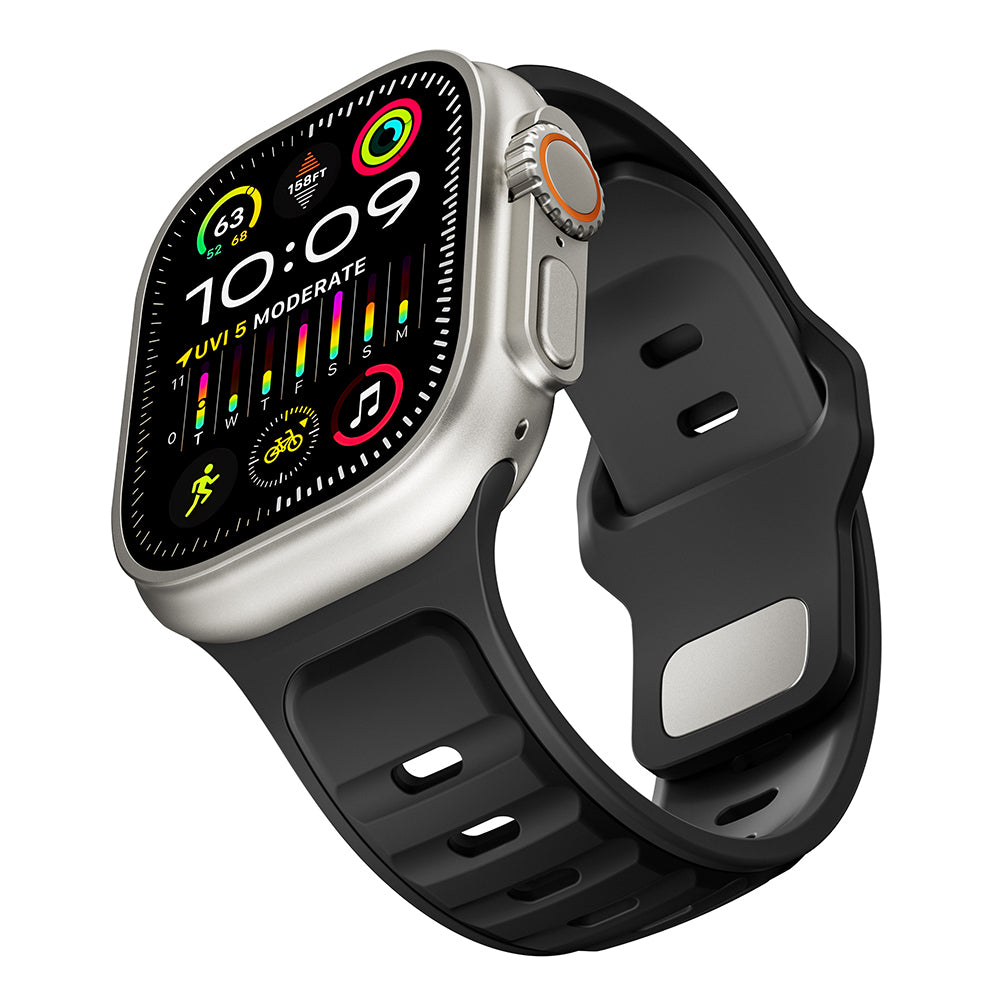 Apple Watch Ultra 49mm Zore KRD-135 Silikon Kordon Strap Kayış Açık Yeşil-Gri