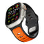 Apple Watch Ultra 49mm Zore KRD-135 Silikon Kordon Strap Kayış Gri-Turuncu