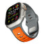 Apple Watch Ultra 49mm Zore KRD-135 Silikon Kordon Strap Kayış Gri-Turuncu