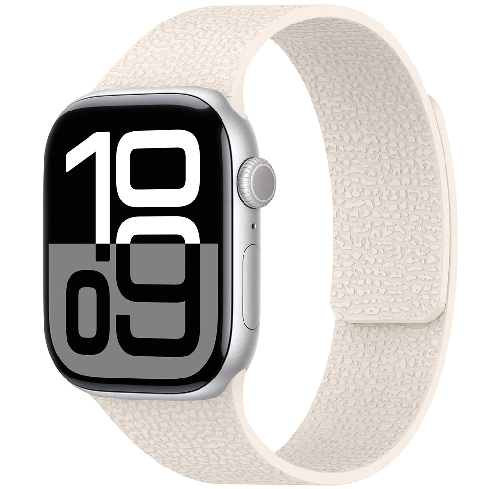 Apple Watch Ultra 49mm Zore KRD-136 Kabartma Desenli Silikon Kordon Beyaz