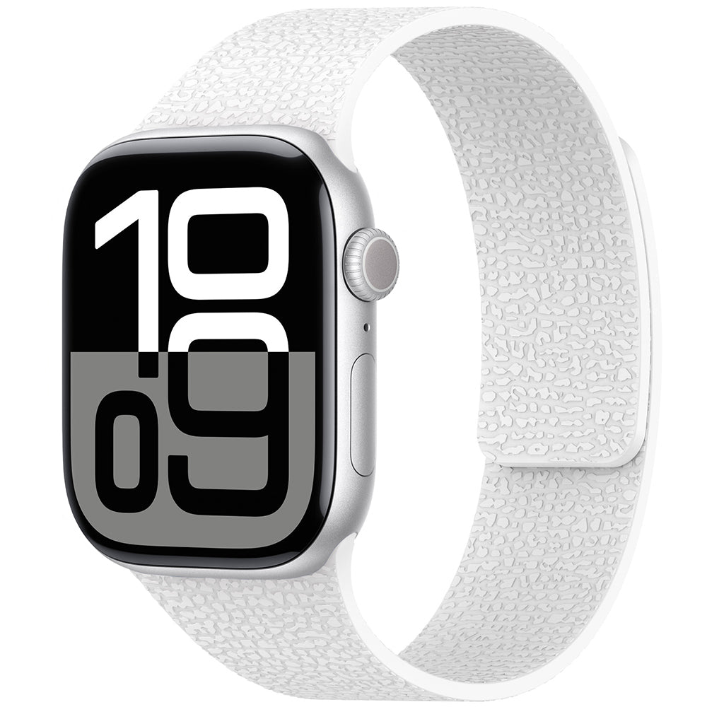 Apple Watch Ultra 49mm Zore KRD-136 Kabartma Desenli Silikon Kordon Beyaz