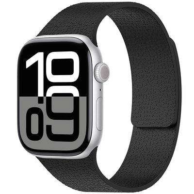 Apple Watch Ultra 49mm Zore KRD-136 Kabartma Desenli Silikon Kordon Siyah