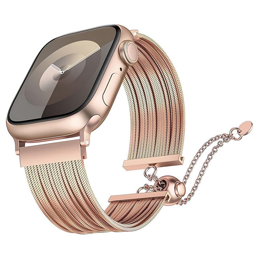 Apple Watch Ultra 49mm Zore KRD-137 Metal Hasır Kordon Gold