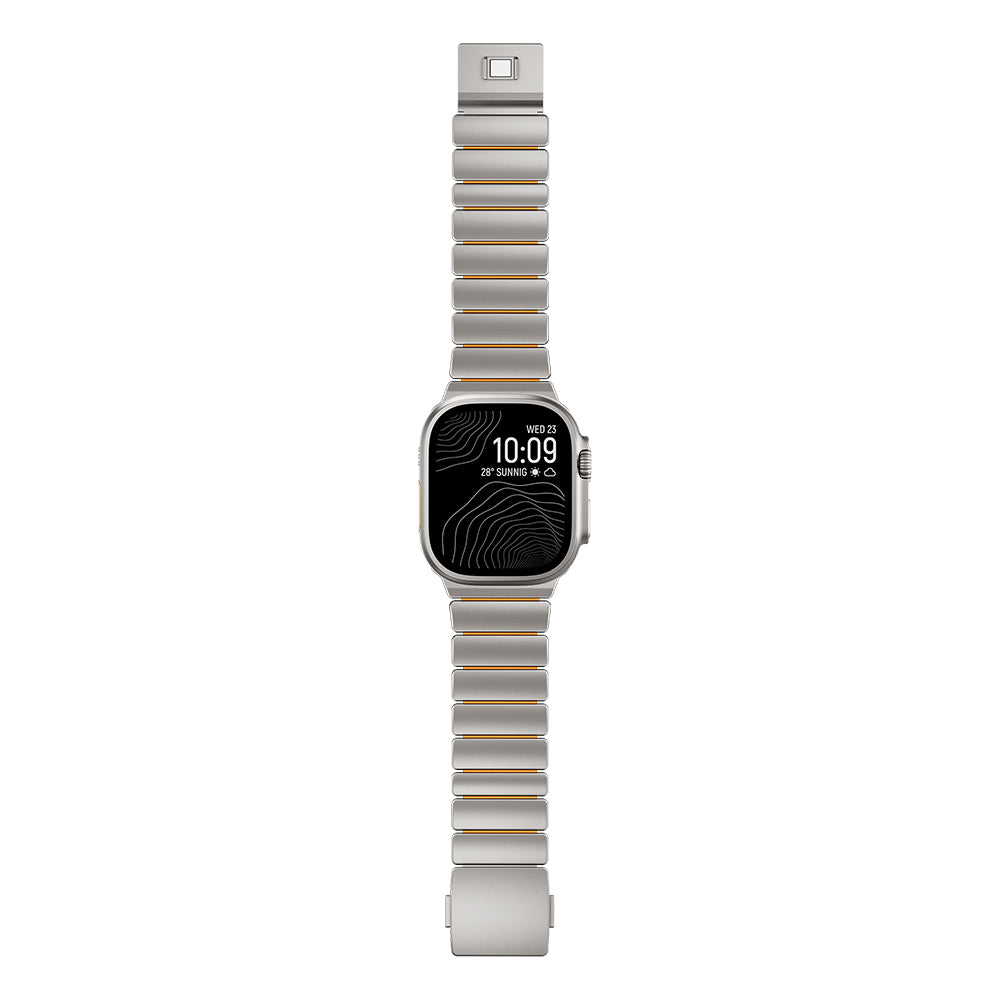 Apple Watch Ultra 49mm Zore KRD-149 Metal Silikon Kordon Gümüş-Siyah