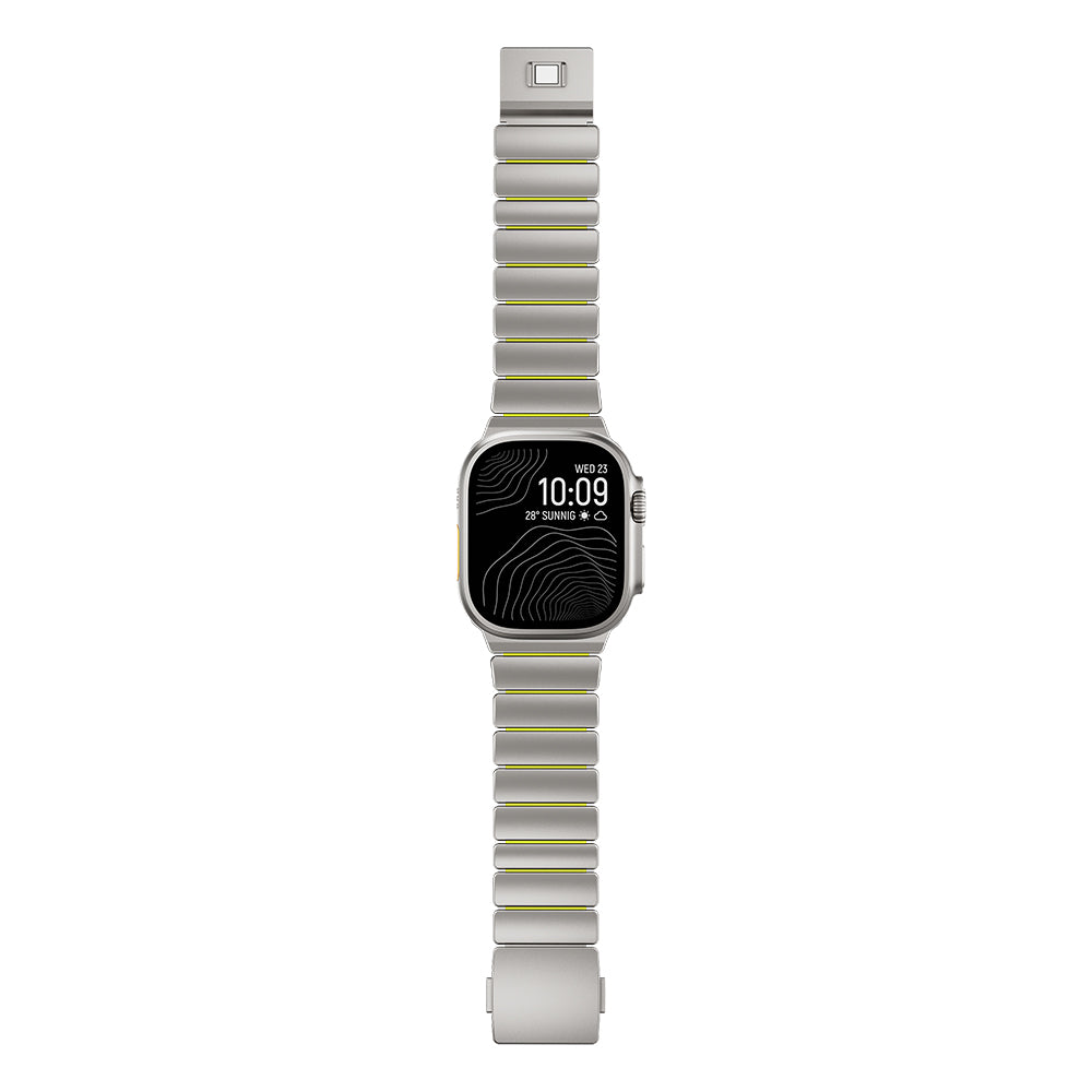 Apple Watch Ultra 49mm Zore KRD-149 Metal Silikon Kordon Gümüş-Siyah