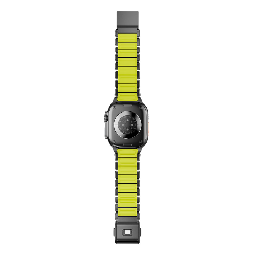 Apple Watch Ultra 49mm Zore KRD-152 Titanyum Silikon Kordon Gri-Turuncu