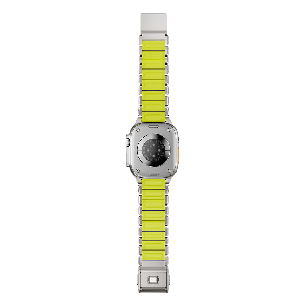 Apple Watch Ultra 49mm Zore KRD-152 Titanyum Silikon Kordon Gri-Turuncu
