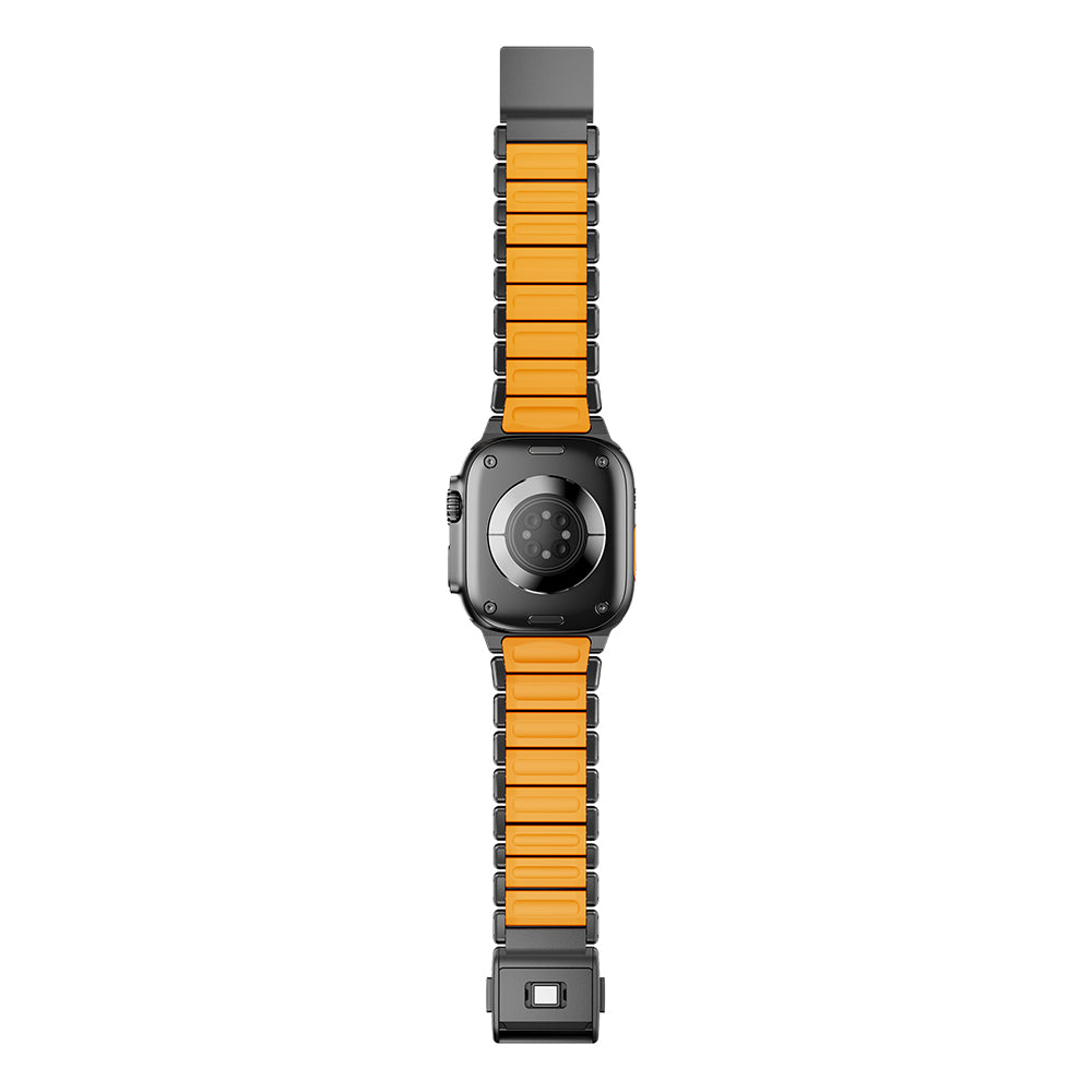 Apple Watch Ultra 49mm Zore KRD-152 Titanyum Silikon Kordon Siyah-Yeşil