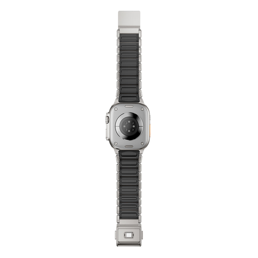 Apple Watch Ultra 49mm Zore KRD-152 Titanyum Silikon Kordon Gri-Yeşil