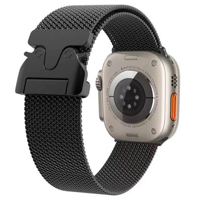 Apple Watch Ultra 49mm Zore KRD-25 Metal Hasır Kordon Gri