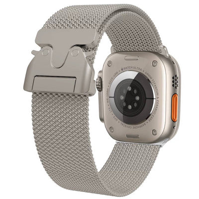 Apple Watch Ultra 49mm Zore KRD-25 Metal Hasır Kordon Gri