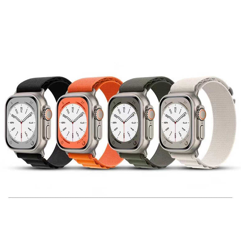 Apple Watch Ultra 49mm Zore KRD-74 Hasır Kordon Beyaz