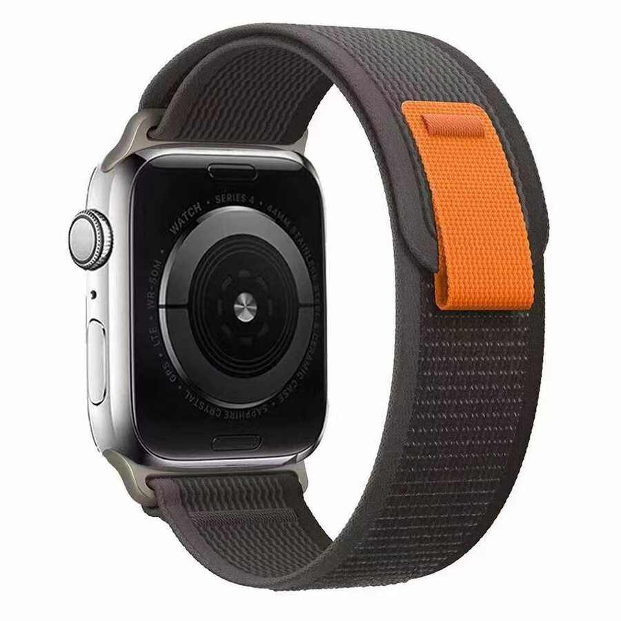 Apple Watch Ultra 49mm Zore KRD-77 Hasır Kordon Siyah