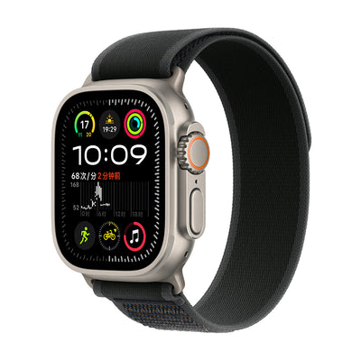 Apple Watch Ultra 49mm Zore KRD-77 Hasır Kordon Siyah-Gri