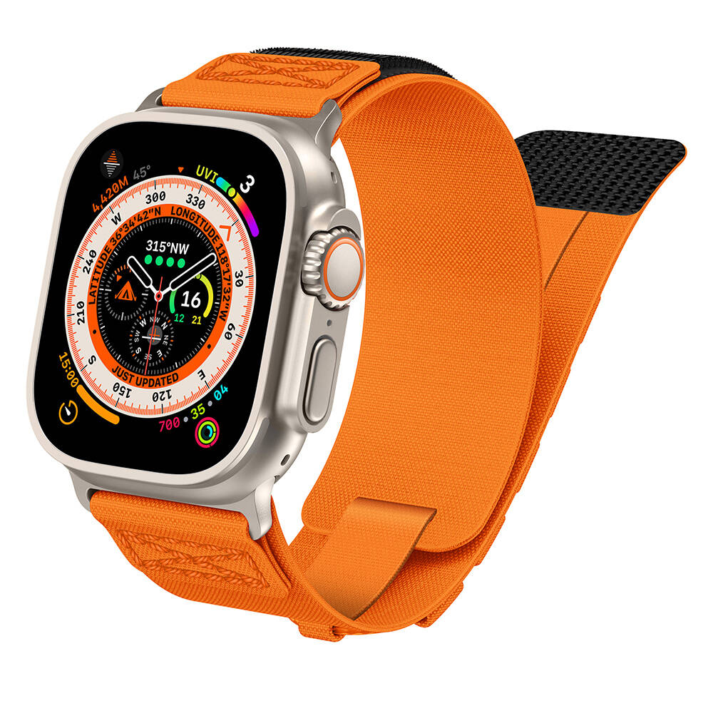 Apple Watch Ultra 49mm Zore KRD-99 Hasır Kordon Gri