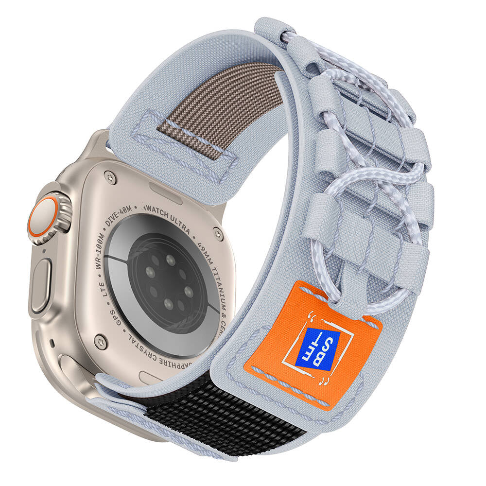 Apple Watch Ultra 49mm Zore KRD-99 Hasır Kordon Gri