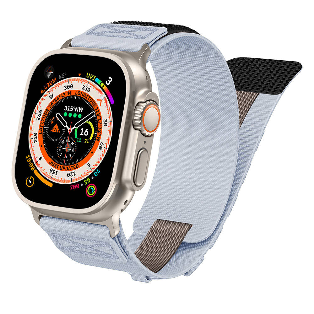 Apple Watch Ultra 49mm Zore KRD-99 Hasır Kordon Gri