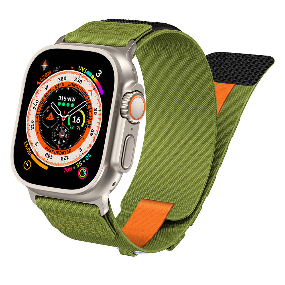 Apple Watch Ultra 49mm Zore KRD-99 Hasır Kordon Gri