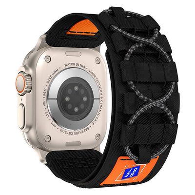 Apple Watch Ultra 49mm Zore KRD-99 Hasır Kordon Siyah