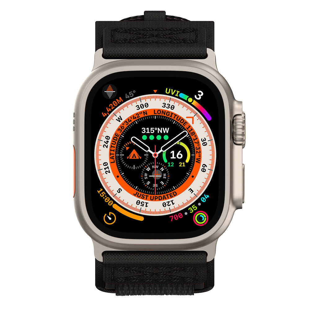 Apple Watch Ultra 49mm Zore KRD-99 Hasır Kordon Gri