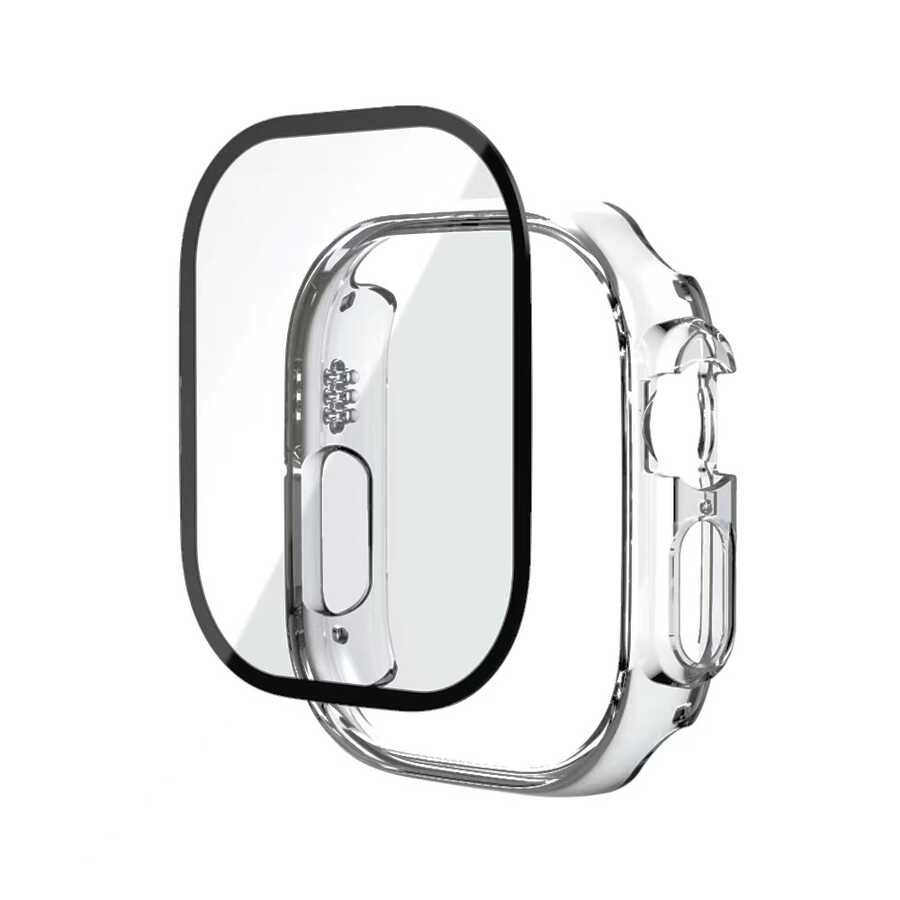 Apple Watch Ultra 49mm Zore Watch Gard + PMMA Şeffaf Kasa ve Ekran Koruyucu Renksiz