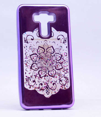 Asus Zenfone 3 Laser ZC551KL Kılıf Zore Lazer Çiçekli Sıvılı Silikon Mor