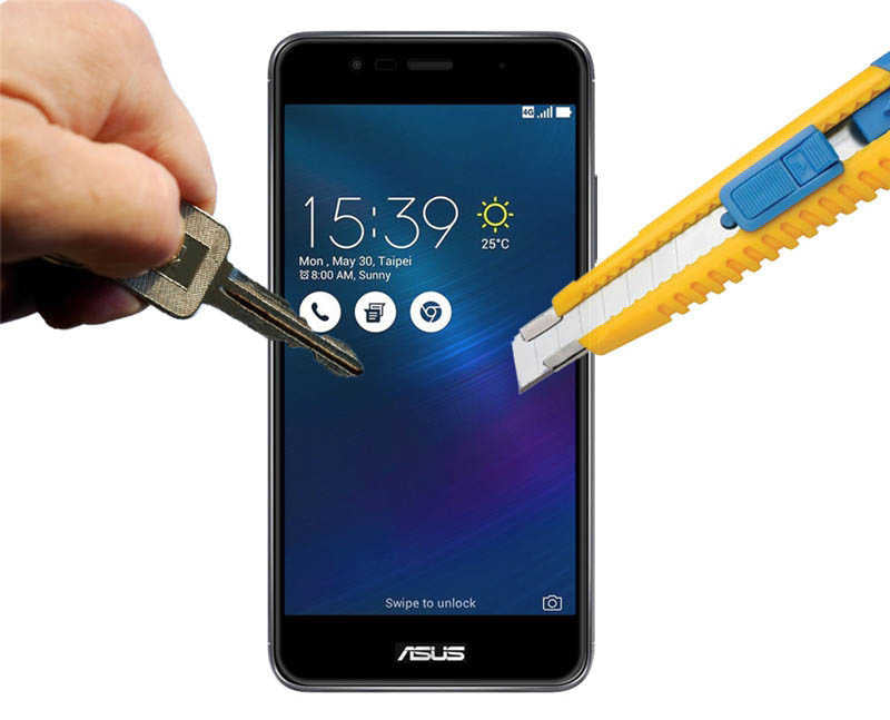 Asus Zenfone 3 ZE552KL Zore Ekranı Tam Kaplayan Düz Cam Koruyucu Siyah