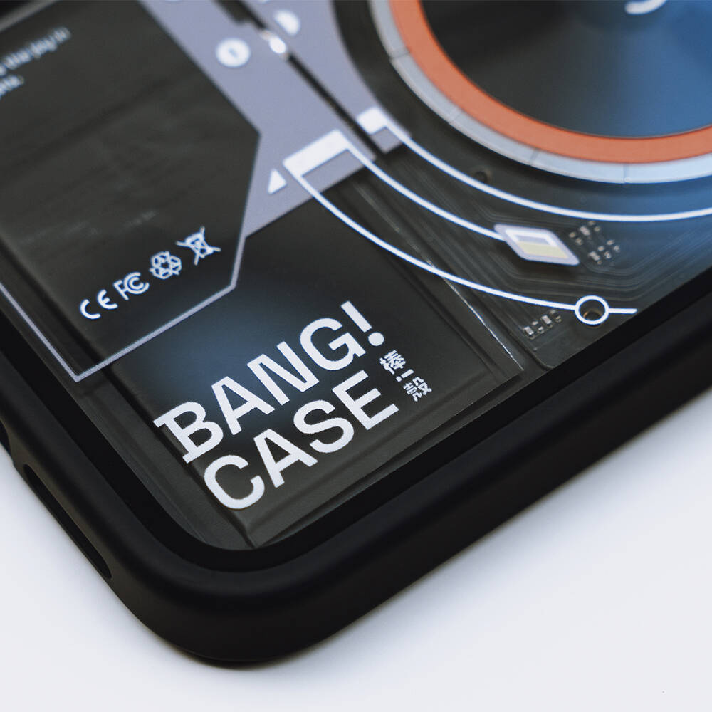 iPhone 15 Pro Kılıf Özelleştirilebilir 3 Fonksiyonlu Bluetooth Bağlantılı Bitmo Lab Bangcase Akıllı M-safe Kapak Siyah