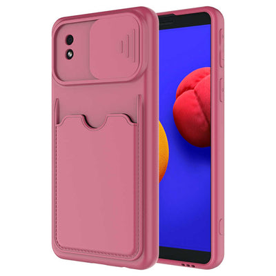 Galaxy A01 Core Kılıf Zore Kartix Kapak Koyu Mor