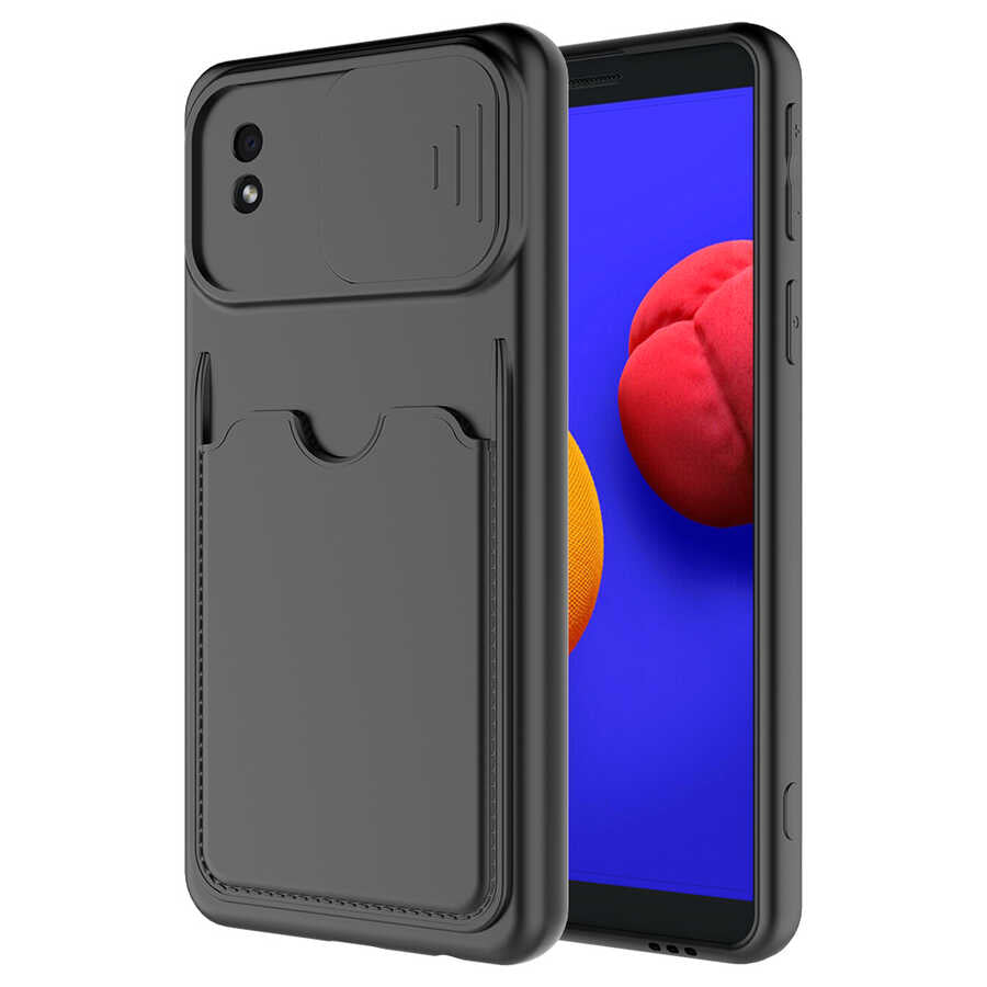 Galaxy A01 Core Kılıf Zore Kartix Kapak Siyah