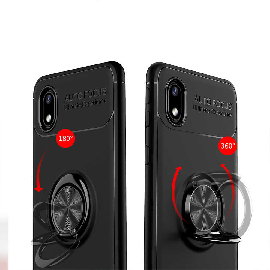 Galaxy A01 Core Kılıf Zore Ravel Silikon Kapak Siyah-Kırmızı