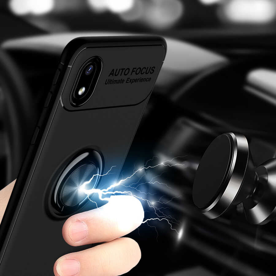 Galaxy A01 Core Kılıf Zore Ravel Silikon Kapak Siyah-Kırmızı