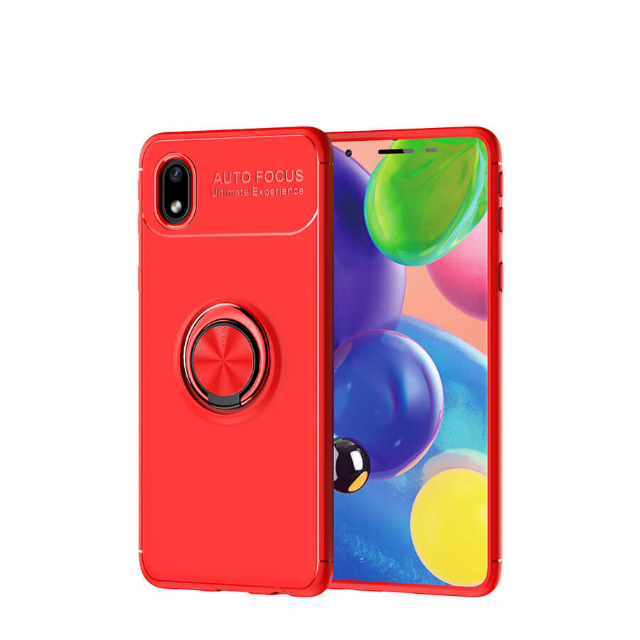 Galaxy A01 Core Kılıf Zore Ravel Silikon Kapak Kırmızı