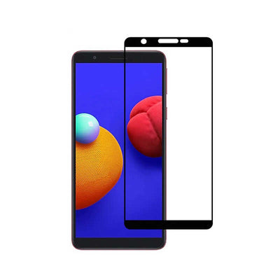 Galaxy A01 Core Zore Kenarları Kırılmaya Dayanıklı Cam Ekran Koruyucu Siyah