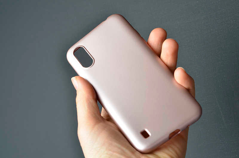 Galaxy A01 Kılıf Zore Premier Silikon Kapak Rose Gold