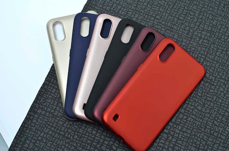 Galaxy A01 Kılıf Zore Premier Silikon Kapak Saks Mavi