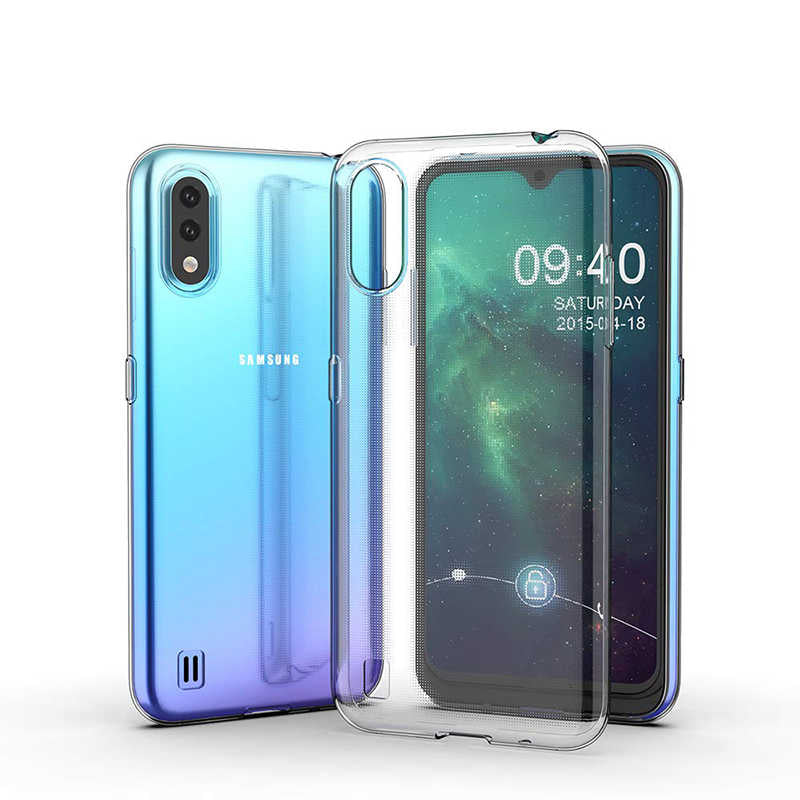 Galaxy A01 Kılıf Zore Süper Silikon Kapak Renksiz