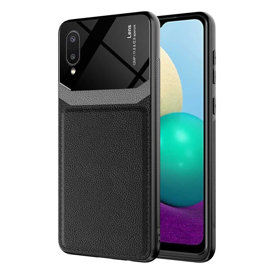 Galaxy A02 Kılıf Zore Emiks Kapak Siyah