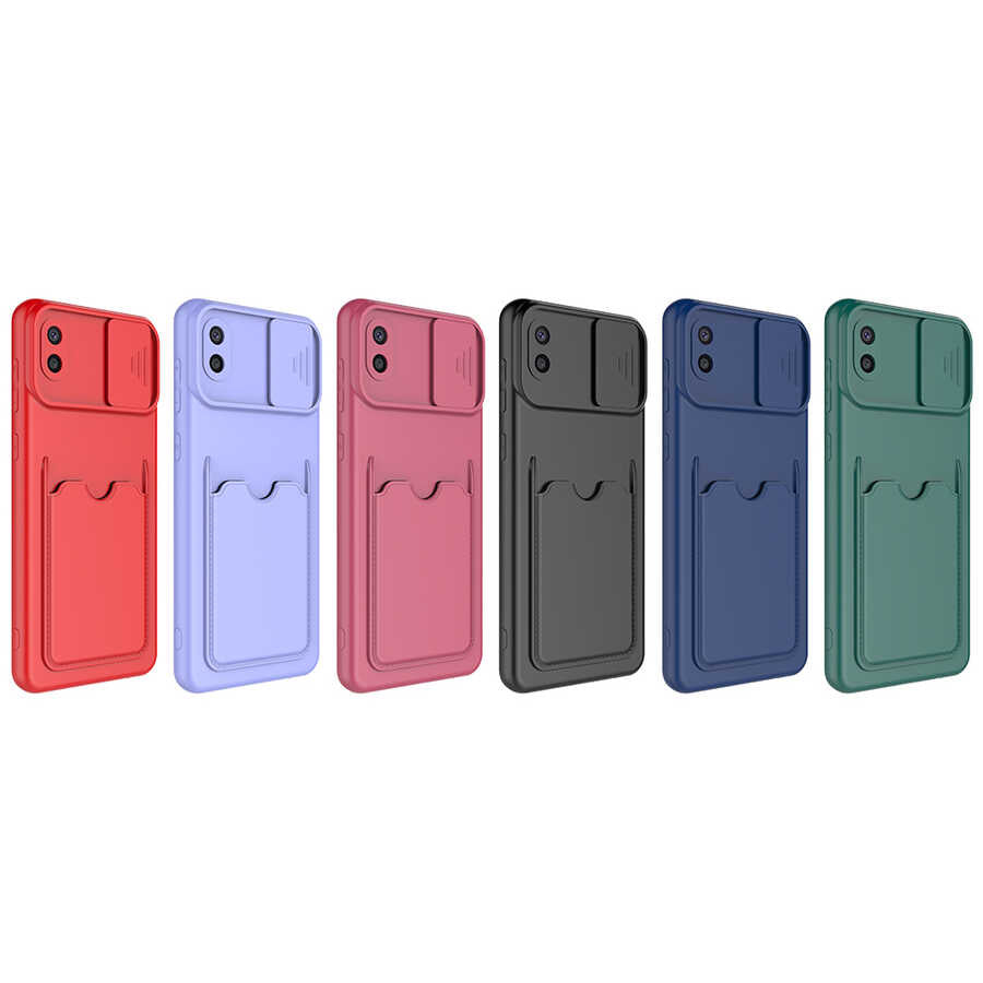 Galaxy A02 Kılıf Zore Kartix Kapak Koyu Yeşil