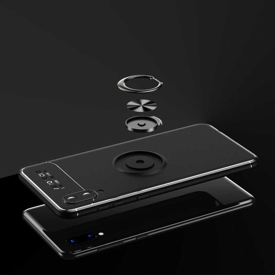 Galaxy A02 Kılıf Zore Ravel Silikon Kapak Siyah-Mavi