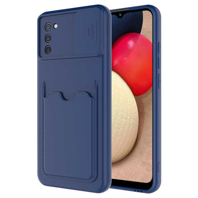 Galaxy A02S Kılıf Zore Kartix Kapak Lacivert