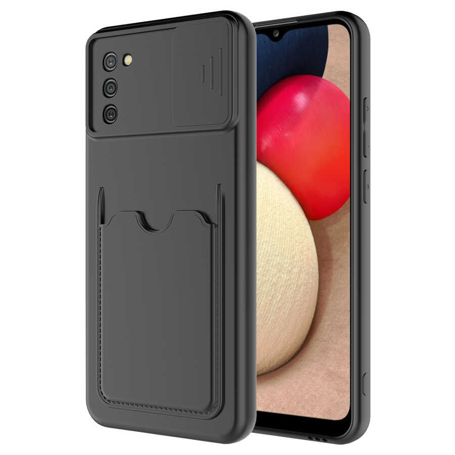Galaxy A02S Kılıf Zore Kartix Kapak Siyah